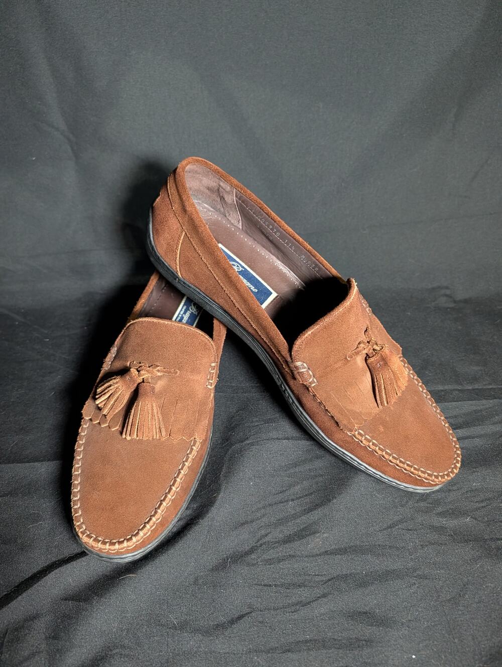Bragano Italy Brown Suede Tassel Loafers Men's 11.5 Made in Italy Leather Shoes